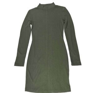 Forever 21 Olive Green Ribbed Mock Neck Dress. Size Small.